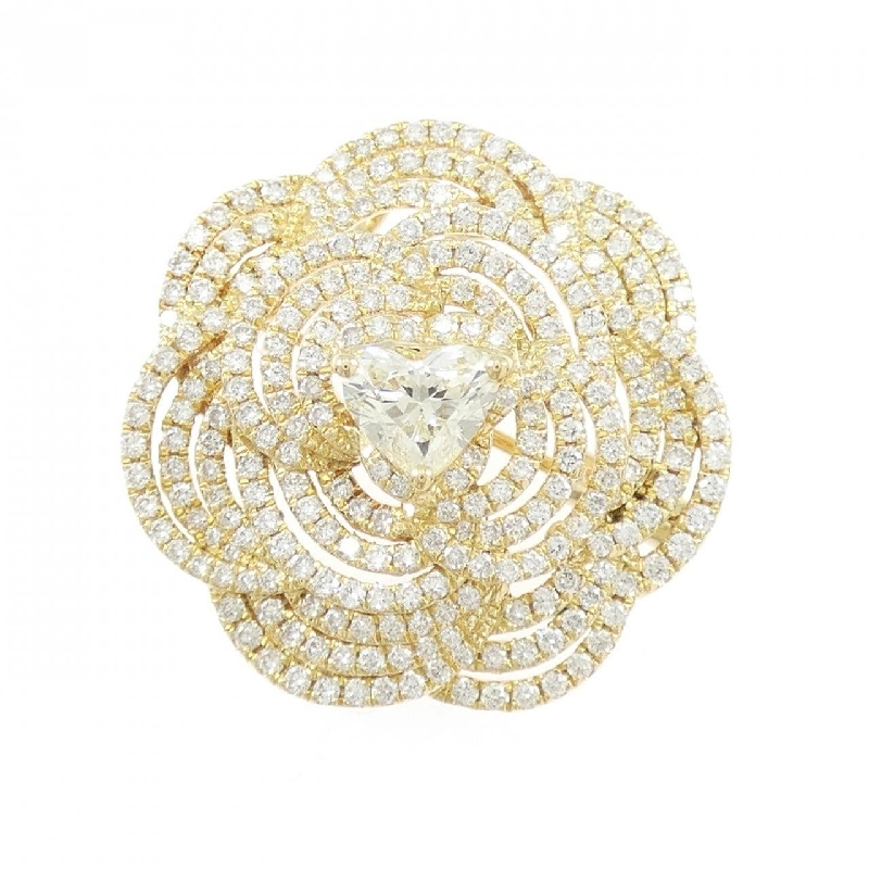 K18YG Hoa Hồng Kim Cương Brooch 0.561CT - Hàng hiệu Chính hãng 872481