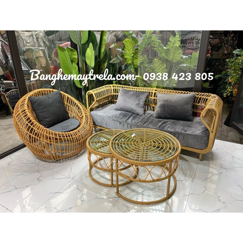 Sofa tổ yến hiện đại mây nhựa 447328