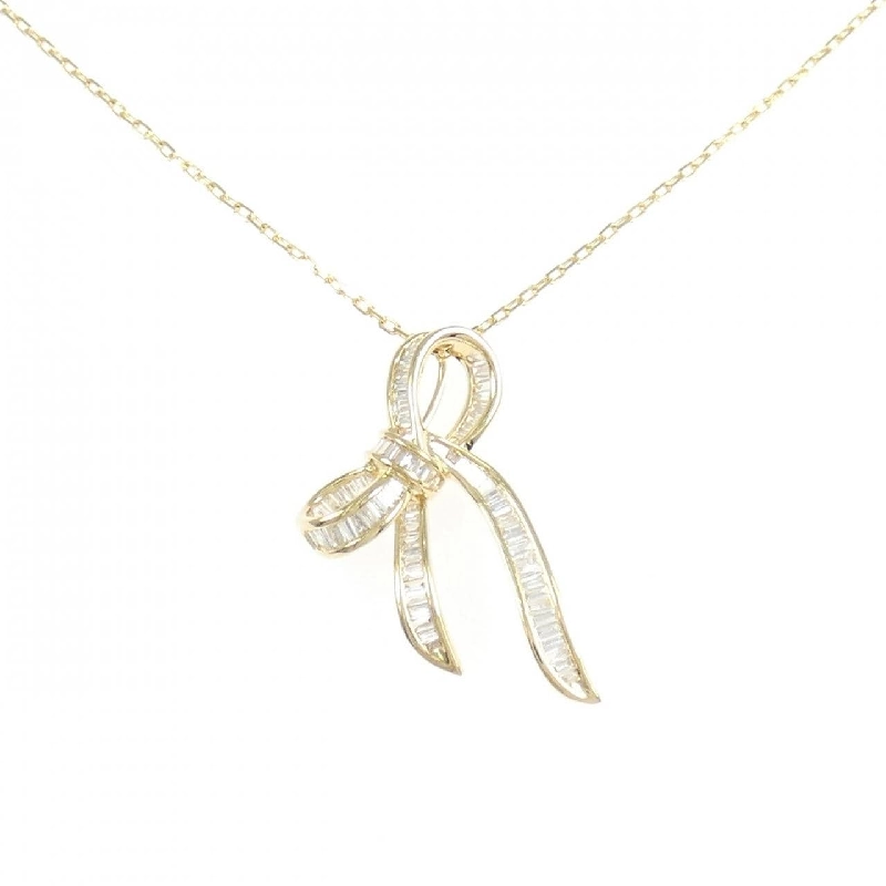 K18YG Dây chuyền kim cương hình ruy băng 0.35CT - Hàng hiệu Chính hãng 856800