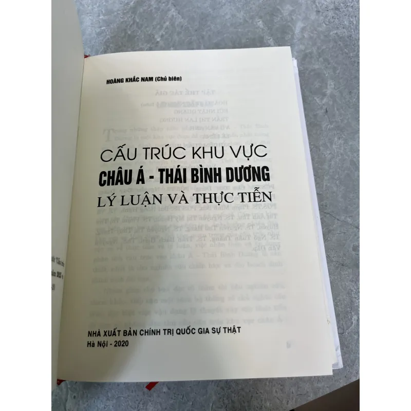 CẤU TRÚC KHU VỰC CHÂU Á THÁI BÌNH DƯƠNG LÝ LUẬN VÀ THỰC TIỄN - HOÀNG KHẮC NAM 991319