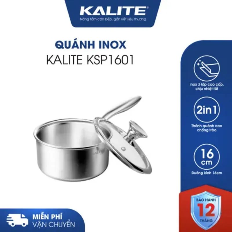 Quánh Inox Kalite KSP1601 – 3 Lớp Cao Cấp, Truyền Nhiệt Nhanh - Mới 100% 589160