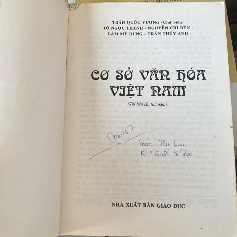 CƠ SỞ VĂN HÓA VIỆT NAM, TRẦN QUỐC VƯỢNG (XB 2003) 760361