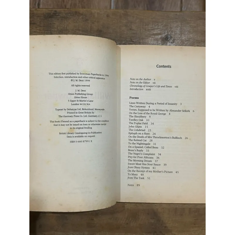 William Cowper (Everyman’s Poetry) 731630