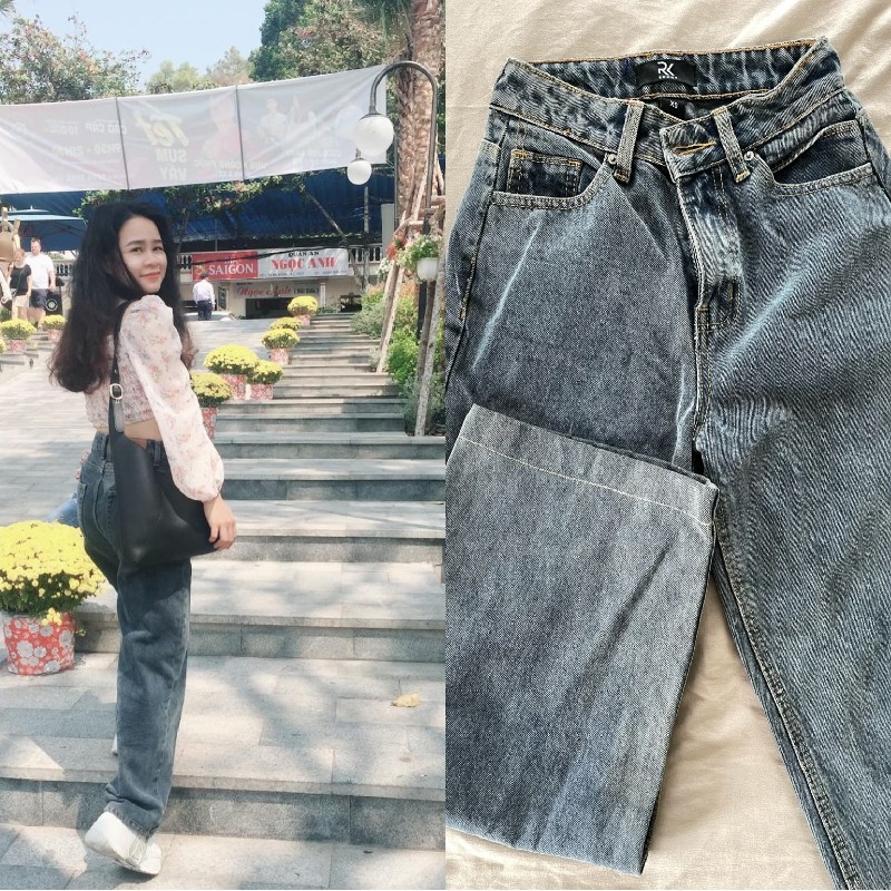 Quần jean ống suông phong cách size s 8820