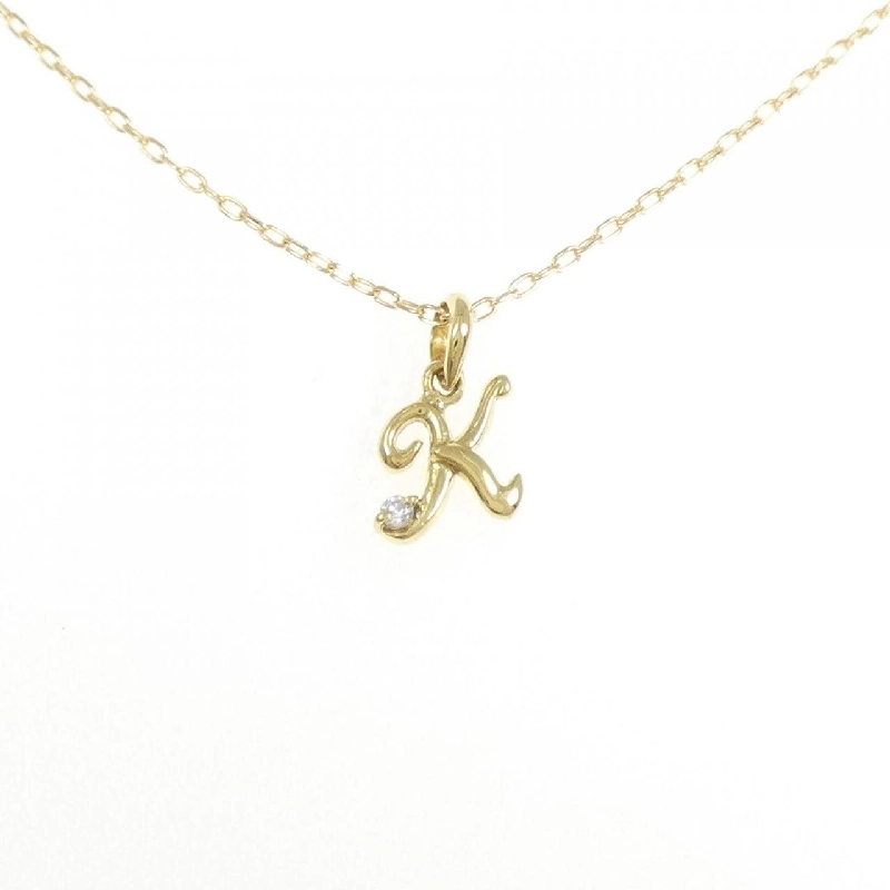 K18YG Chữ cái K Dây chuyền kim cương 0.01CT - Hàng hiệu Chính hãng 863952