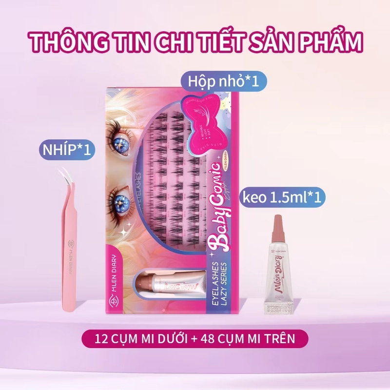 0MlenDiary Mi giả Anime Hoạt Hình Dễ gắn tự nhiên cho người mới trang điểm 547457