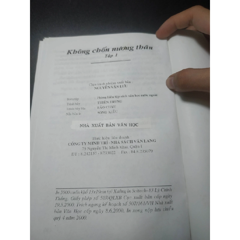[59K/kg] Không chốn nương thân 2000 - I.Avigiux (bìa cứng, ố nhẹ) new 80% HCM2007 436965