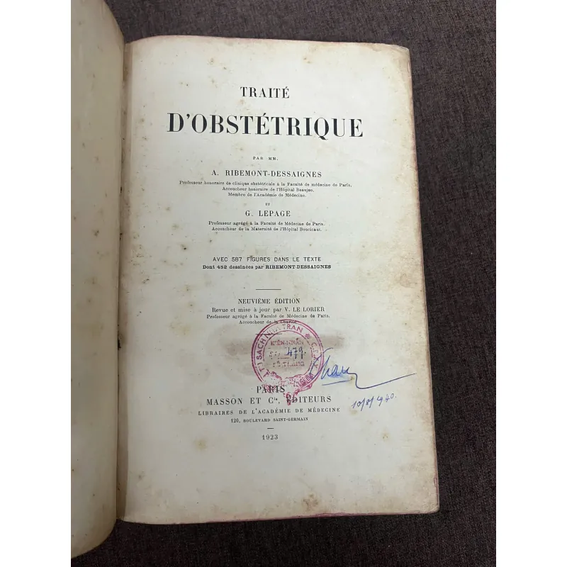 Traité d'Obstétrique - A. Ribemont-Dessaignes & G. Lepage - Y khoa (Sản khoa) 798779