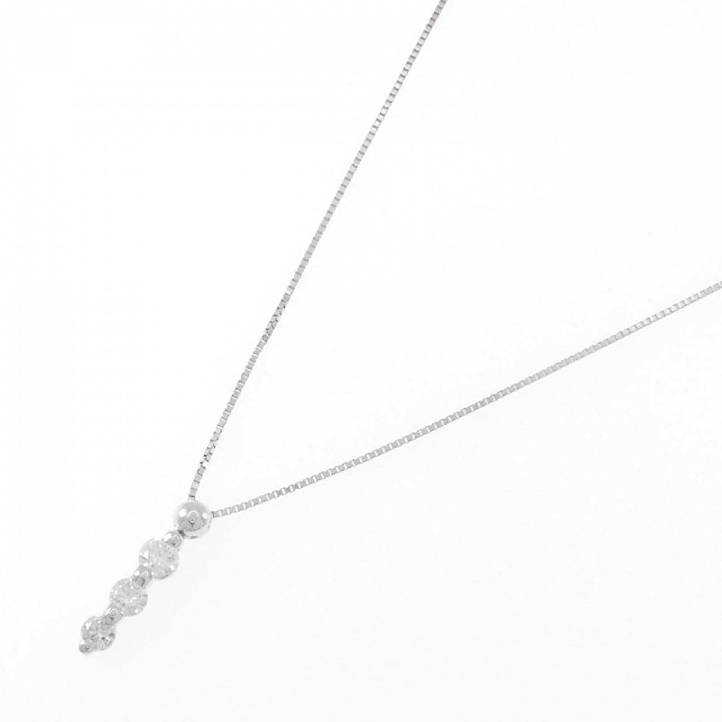 K14WG Dây chuyền kim cương ba viên 0.50CT - Hàng hiệu Chính hãng 861007