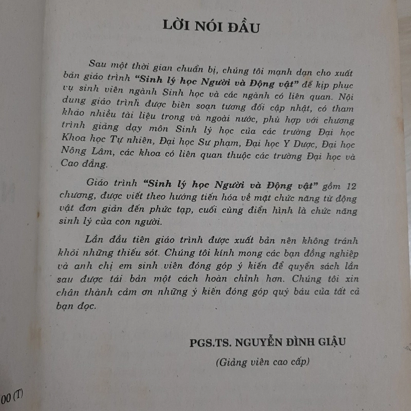 SINH LÝ HỌC Người & Động vật 325197