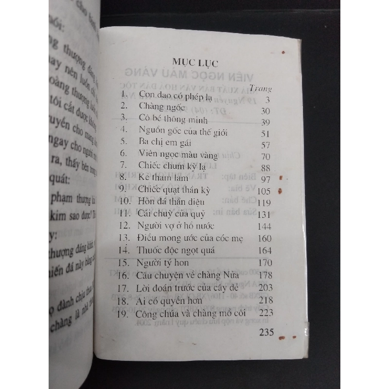 Viên ngọc màu vàng mới 80% có mộc đỏ, bẩn nhẹ, ố nhẹ 2004 HCM1001 Đức Duy, Doãn Điền VĂN HỌC 918556
