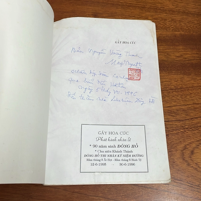 [Chữ Ký Tác Giả] - II Thơ: Gầy Hoa Cúc - Nữ Sĩ Mộng Tuyết - 1996 519691