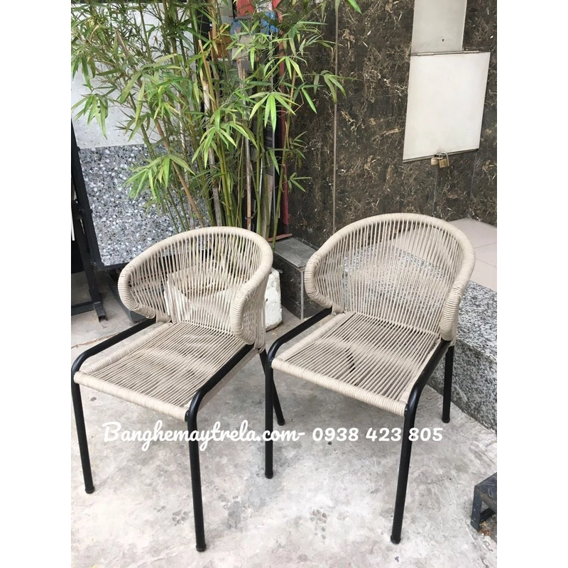 Ghế ngoài trời đan dây dù 498956