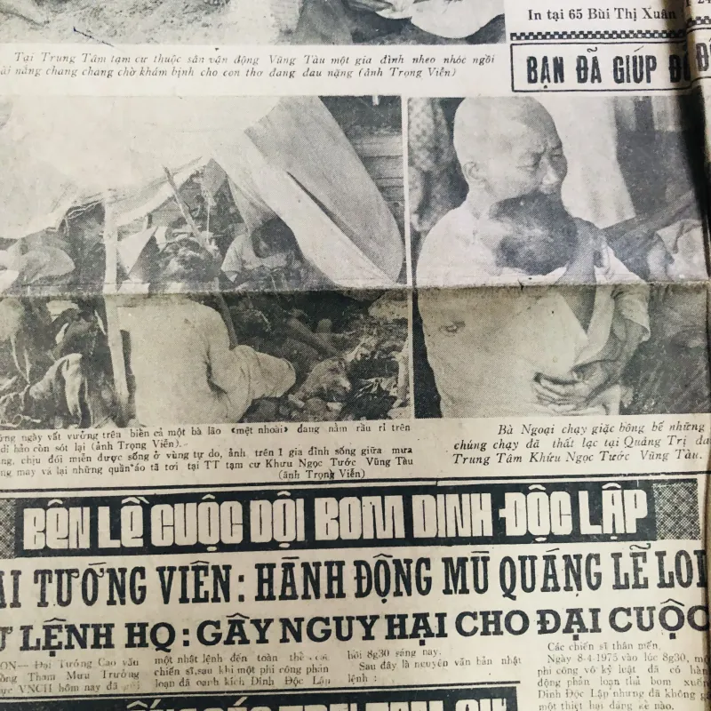 Báo Miền Nam xưa trắng đen như hình phát hành thứ 5 ngày  10/04/1975  752744