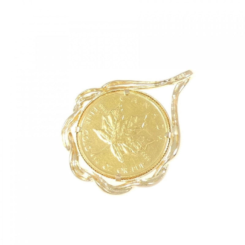 K18YG(枠) Đồng xu mặt dây chuyền - Hàng hiệu Authentic 865106