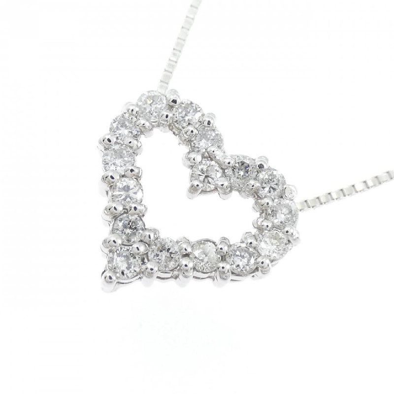 K18WG Dây chuyền kim cương hình trái tim 0.50CT - Hàng hiệu Chính hãng 857219