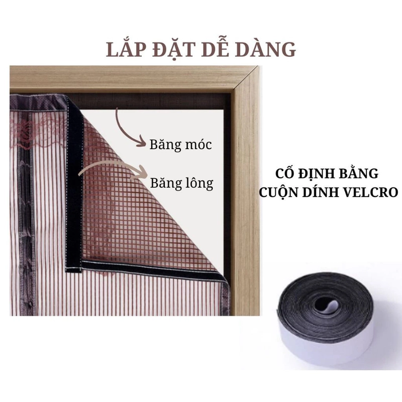 Rèm chống muỗi cửa ra vào (130cm x 220cm) 529954