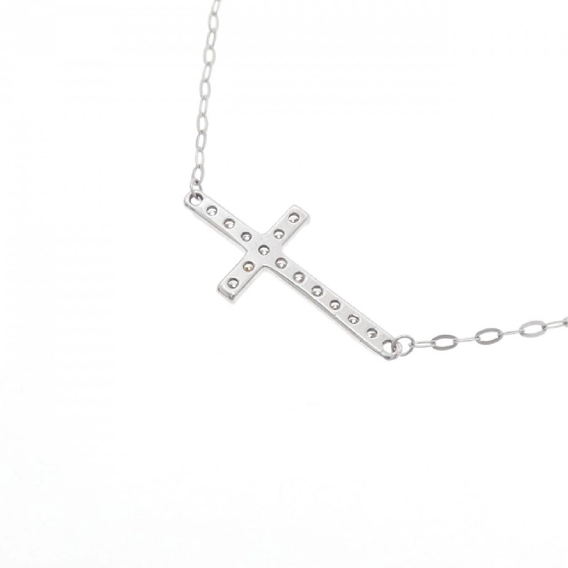 K18WG Dây chuyền kim cương chéo 0.10CT - Hàng hiệu Chính hãng 860378