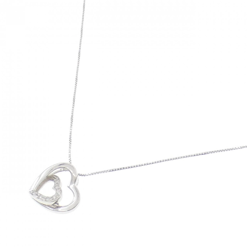 K18WG Dây chuyền kim cương hình trái tim 0.10CT - Hàng hiệu Authentic 858156