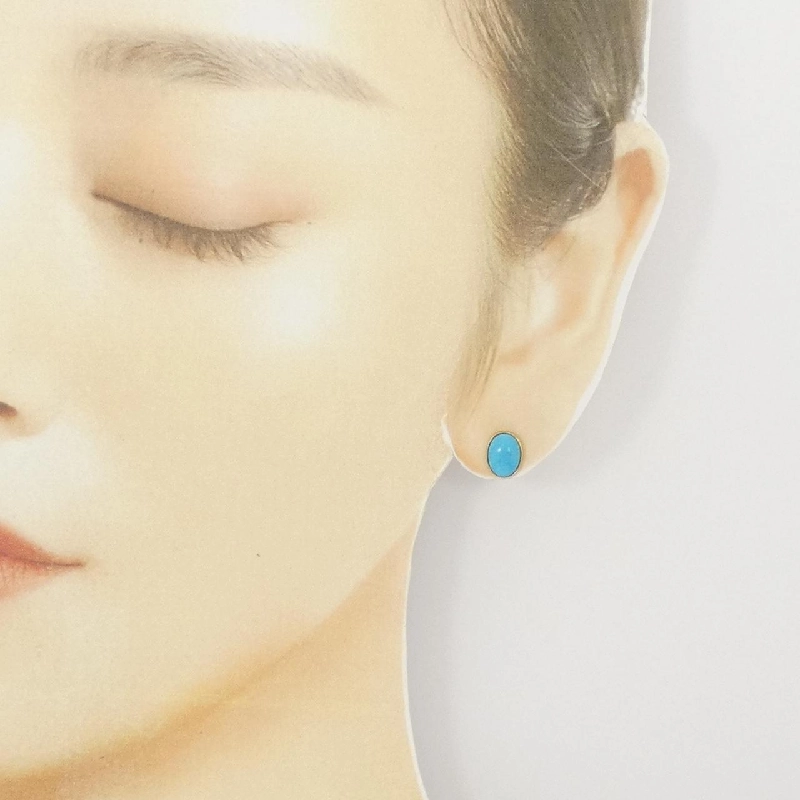 K18YG Bông tai Turquoise - Hàng hiệu Chính hãng 869079
