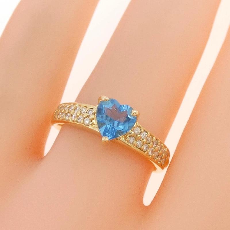 Nhẫn Blue Topaz Hình Trái Tim K18YG - Hàng hiệu Chính hãng 850611