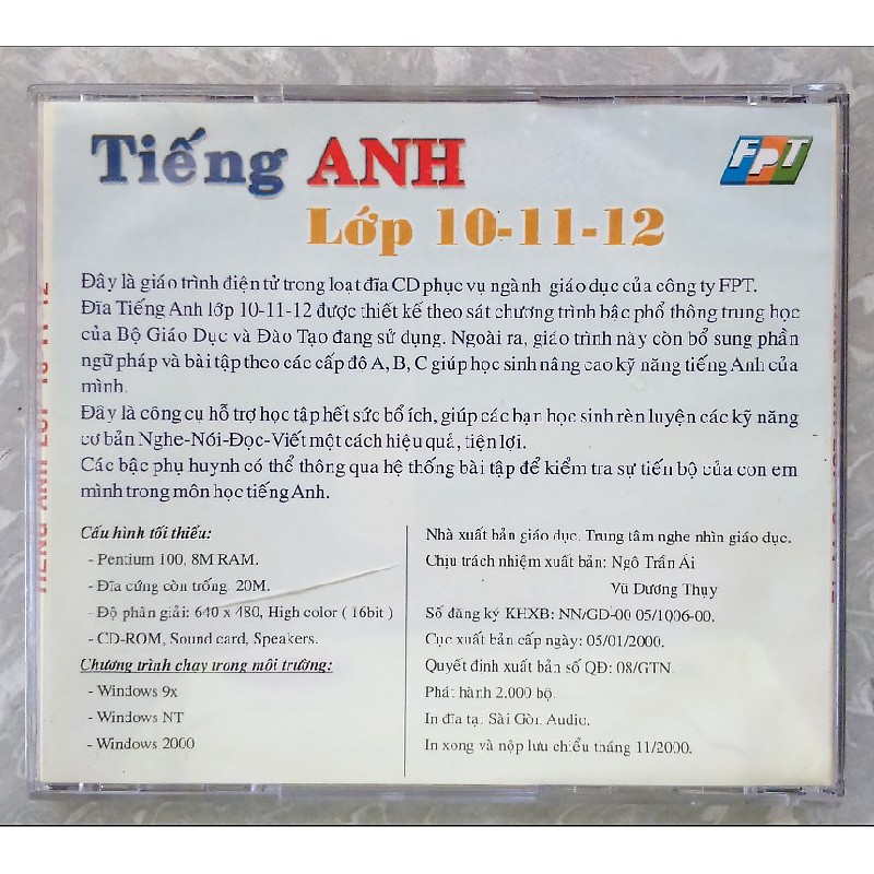 Đĩa CD Tiếng Anh lớp 10, 11, 12 xưa 12838