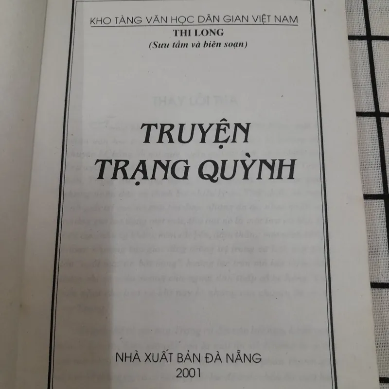 TRUYỆN TRẠNG QUỲNH. Biên soạn Thi Long. xb Đà Nẵng 2001 588875