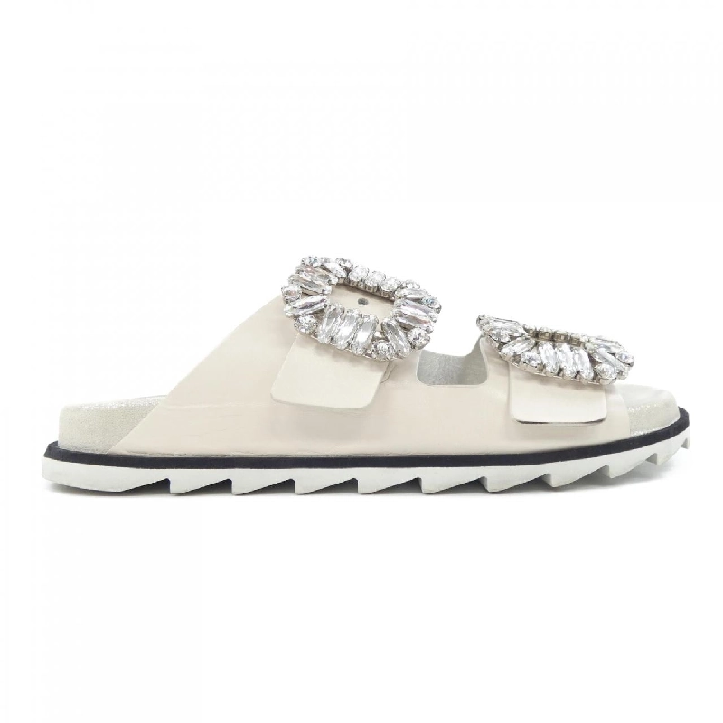 Giày sandal ROGER VIVIER Strass Buckle Slide Viv - Hàng hiệu Chính hãng 830137
