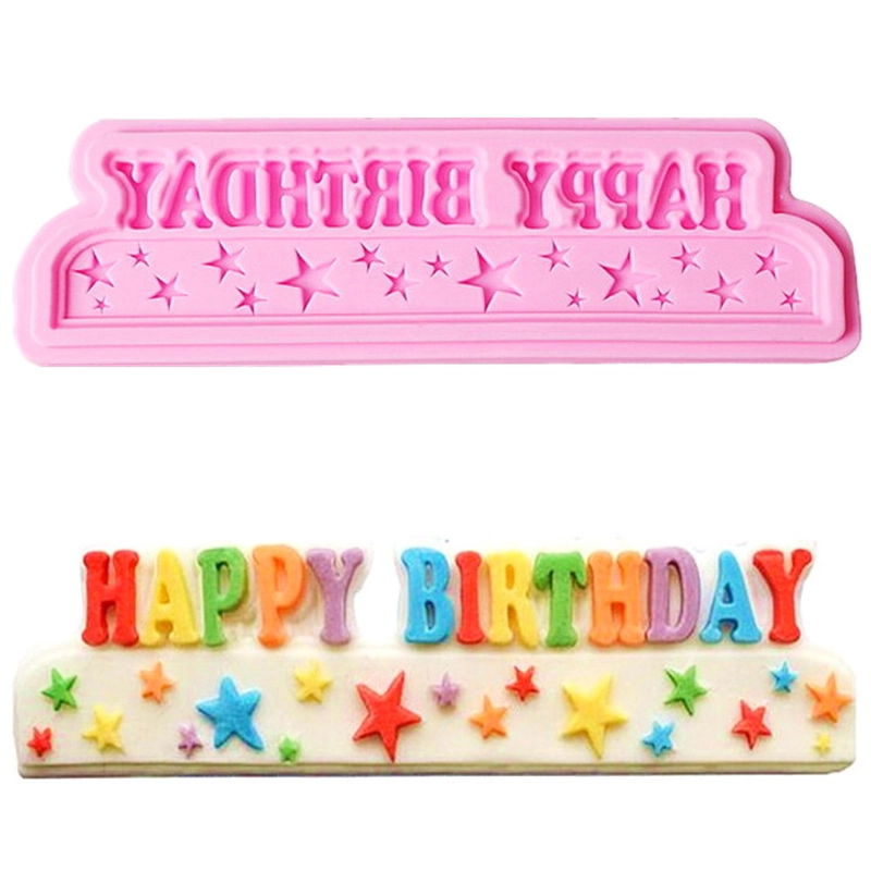 Khuôn silicon làm rau câu, socola chúc mừng sinh nhật Happy Birthday - Mã số 1192 338641
