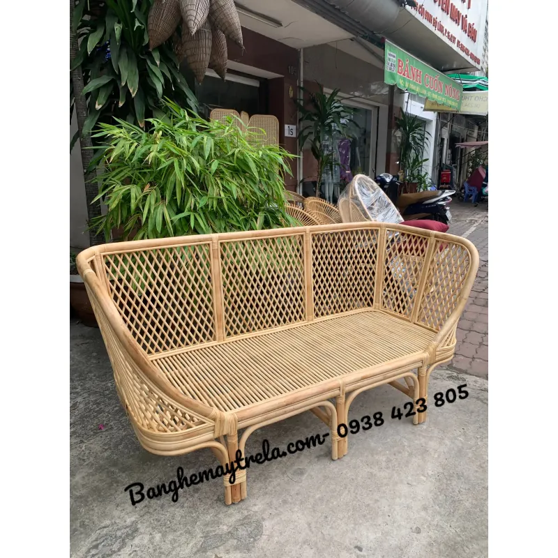 Bàn ghế sofa mây caro nhỏ gọn 715362