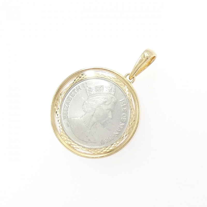 K18YG(枠) Đồng xu Mặt dây chuyền - Hàng hiệu Chính hãng 863019