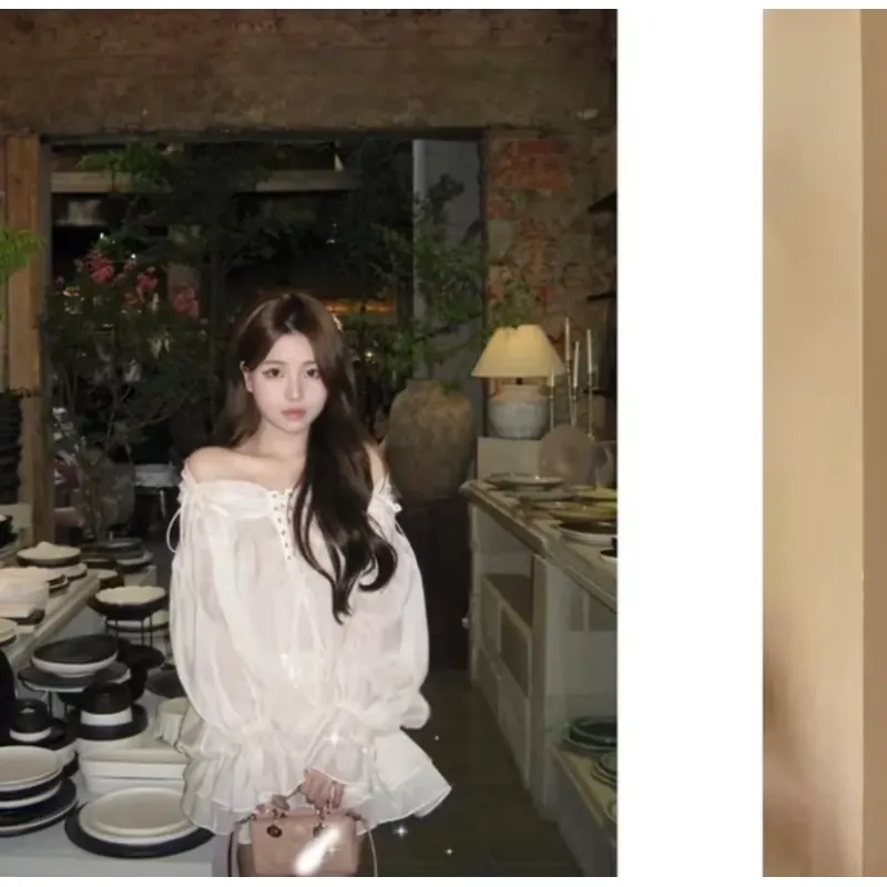 Áo Trễ Vai Quây Tơ Bồng Dáng Xòe Chùm Mông Thiết Kế Cao Cấp Phong Cách Tiểu Thư Nữ Tính  1004756