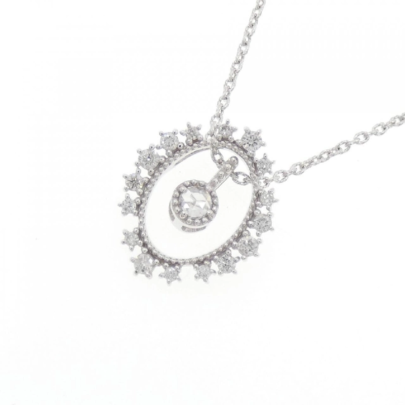 K18WG 2WAY Dây chuyền kim cương 0.04CT - Hàng hiệu Chính hãng 860455