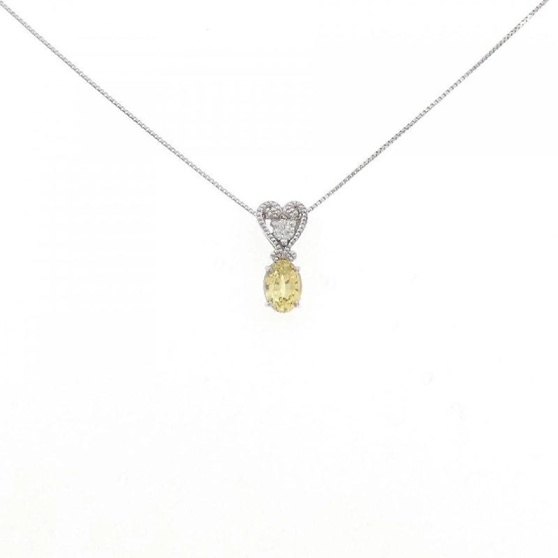 Dây chuyền sapphire hình trái tim PT900/PT850 0.791CT - Hàng hiệu Authentic 858082