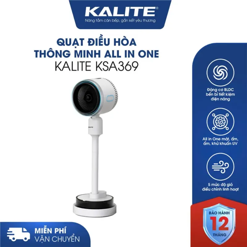 Quạt điều hòa thông minh KSA369 KALITE màu trắng chính hãng mới 100% 572026