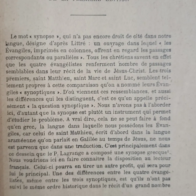 Synopse Des Quatre Evangiles 🌻 577616