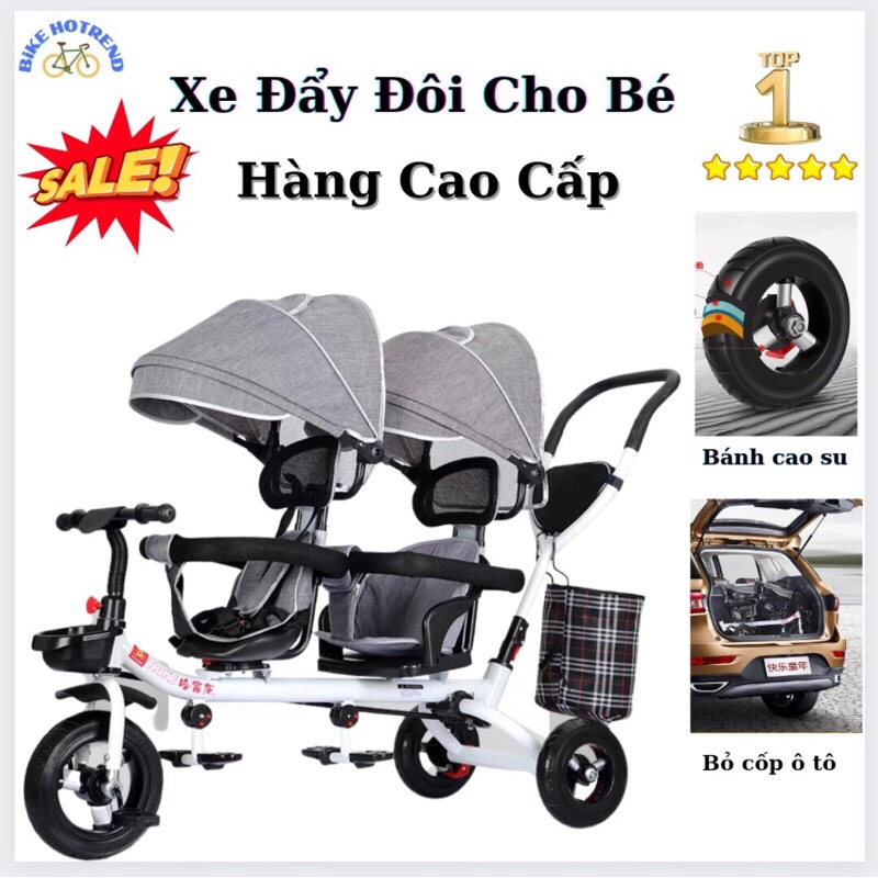 Xe đẩy đôi cho bé - Bánh Cao Su - giảm xóc titan    phiên bản mới nhất( 2 xoay 360 độ) 548859