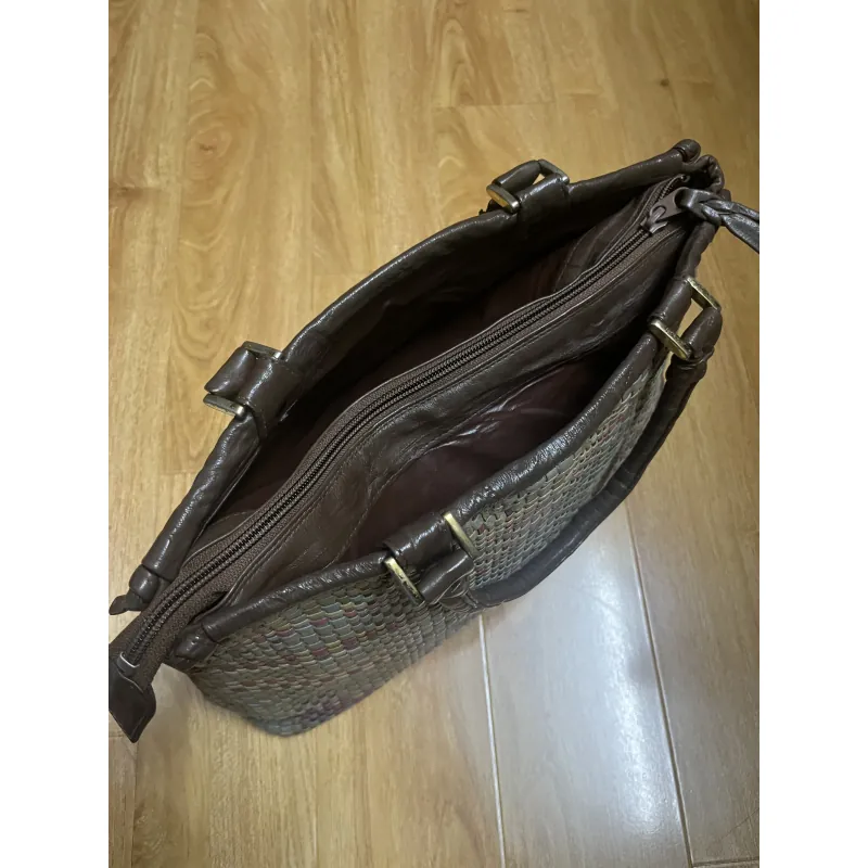 Túi tote nữ size 34*20*13 da thật đan 2hand 934476