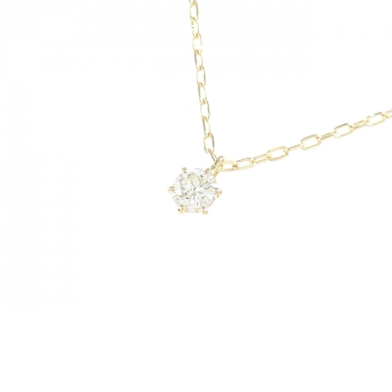K18YG Solitaire Diamond Necklace - Hàng hiệu Authentic 861351