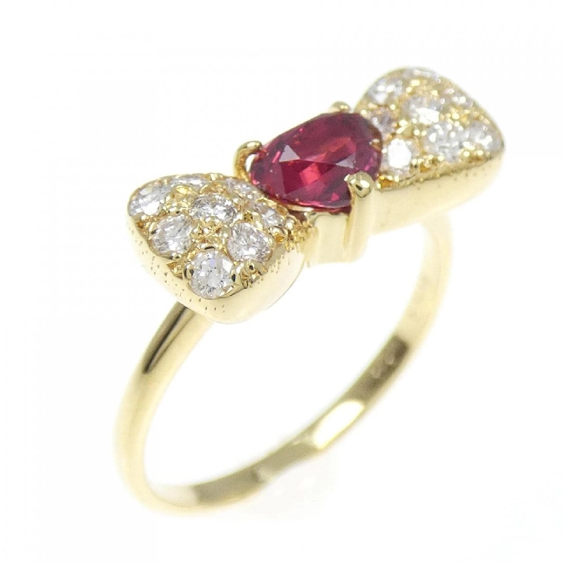 Nhẫn Ruby hình trái tim và ruy băng K18YG 0.53CT - Hàng hiệu Authentic 859350
