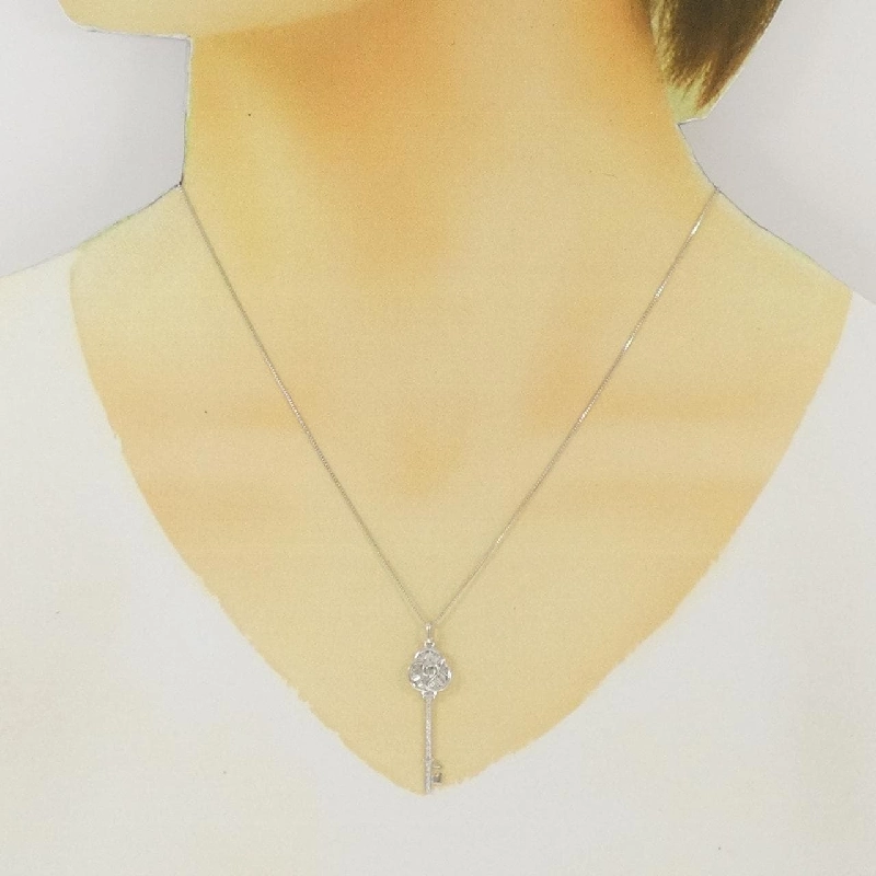 K18WG Khóa × Hoa Hồng Dây Chuyền Kim Cương 0.30CT - Hàng hiệu Chính hãng 860580