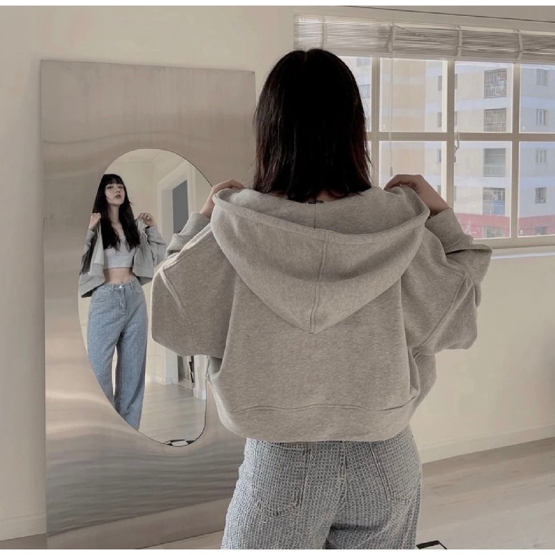 Áo khoác nỉ hoodie croptop 23075