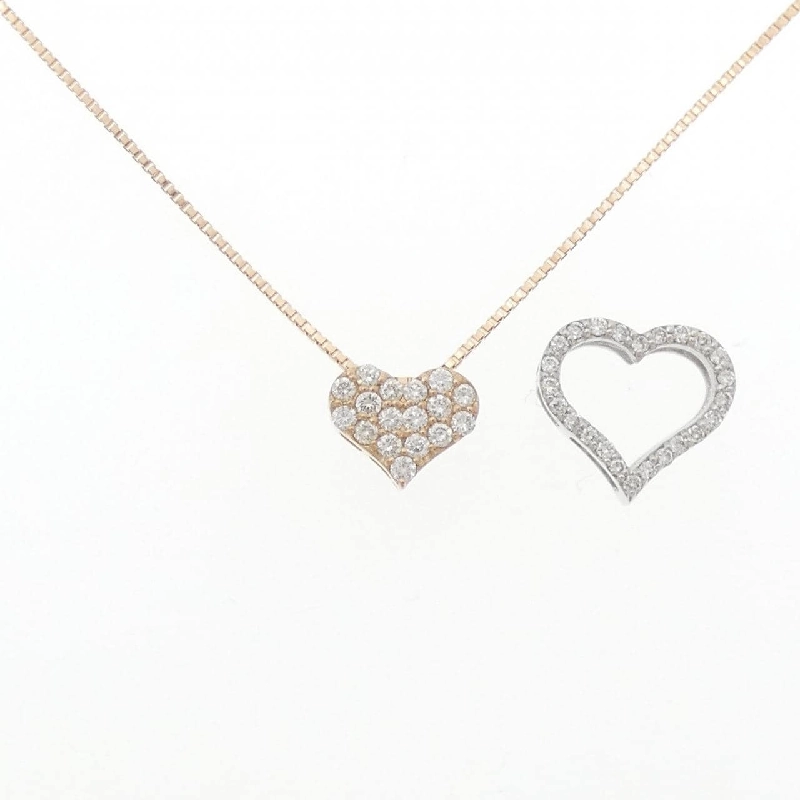 K18PG/K18WG 2WAY Mặt Dây Chuyền Hình Trái Tim Đá Quý 0.19CT - Hàng hiệu Chính Hãng 863721