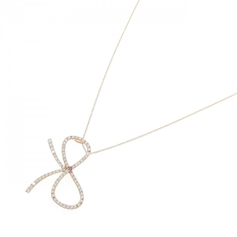 K18PG Nơ Sapphire Dây Chuyền 0.03CT - Hàng hiệu Chính hãng 859424