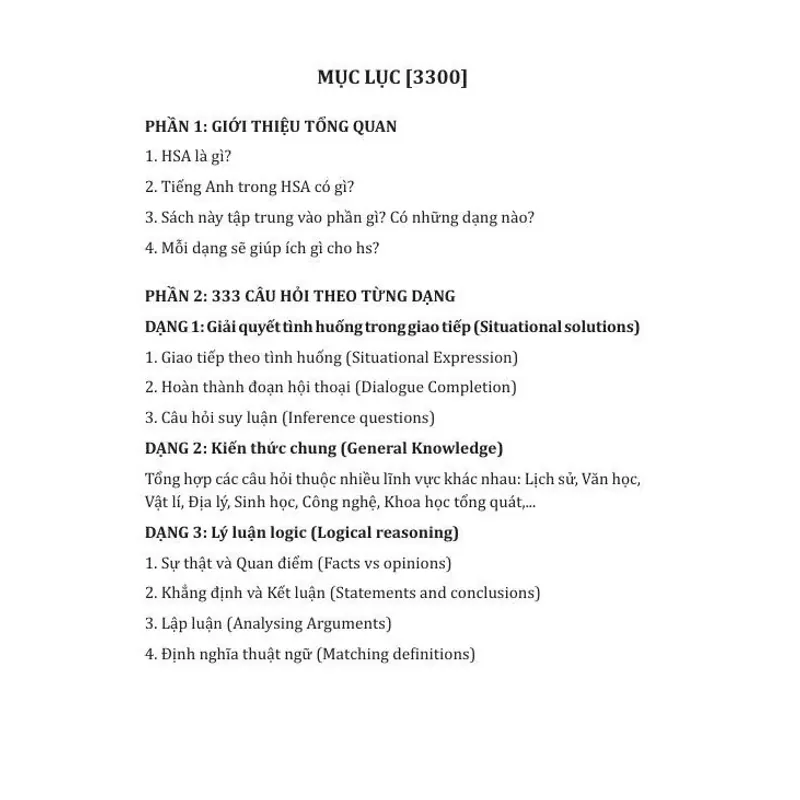 Sách 2026 - 333 Câu Hỏi Tư Duy Và Giải Quyết Vấn Đề Phần Tiếng Anh 824227
