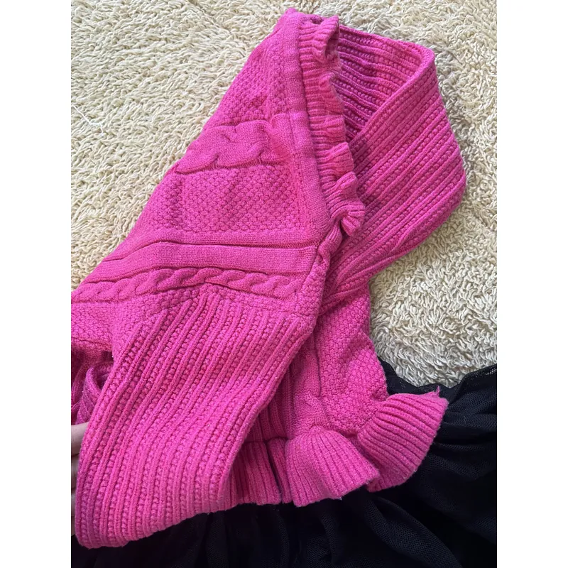 Áo len liền váy bé gái 709002