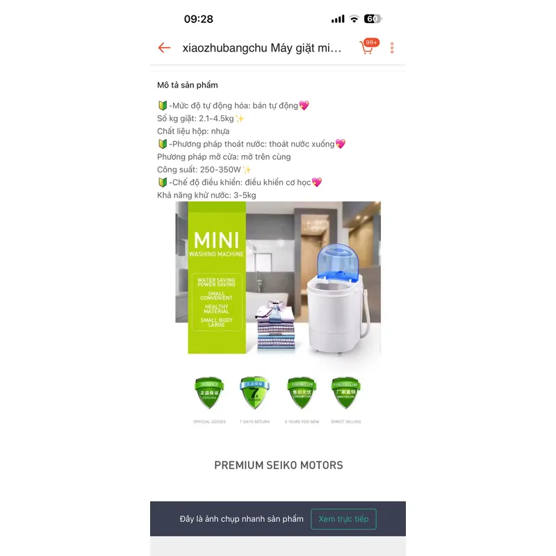 Máy giặt mini bán tự động 674300