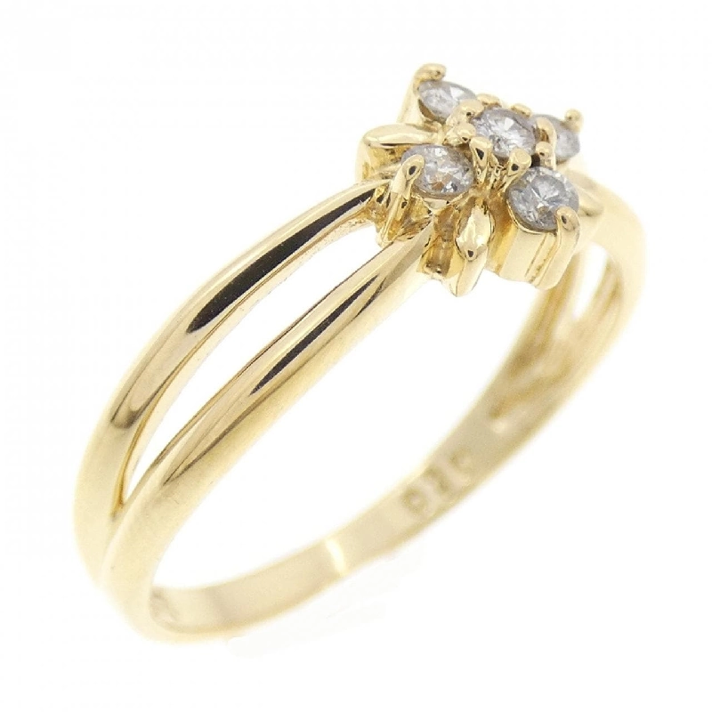 Nhẫn kim cương hoa K18YG 0.10CT 671706