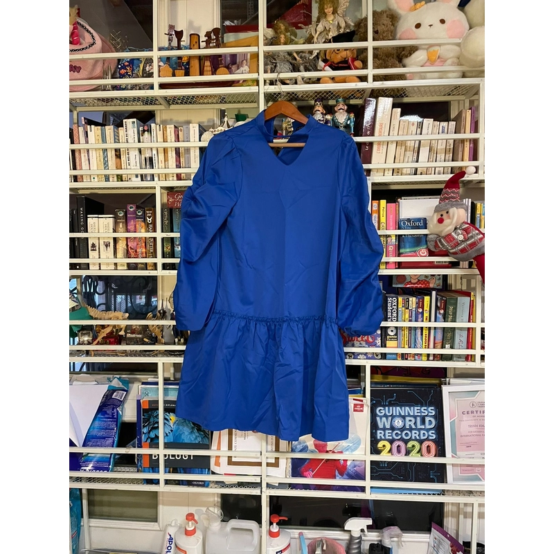 Đầm midi, xanh dương, Size L, còn mới 523152