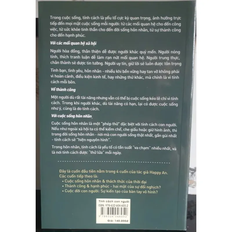Sách Tính Cách Con Người - Happy An mới 90% 1009035